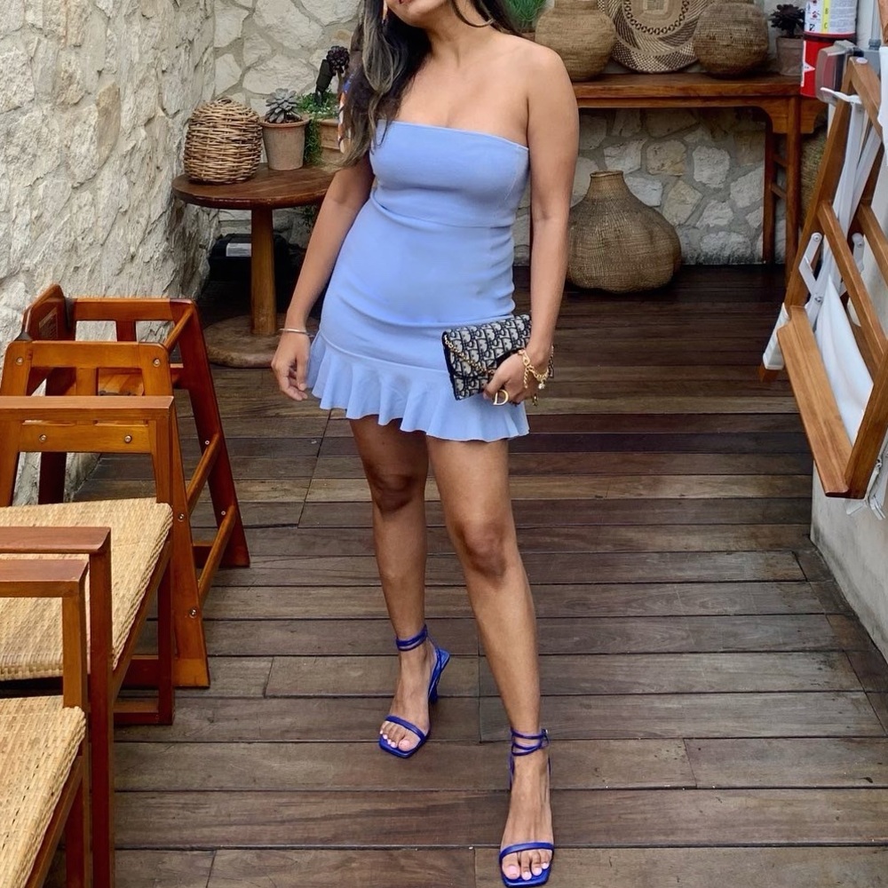 Zara tube dress with ruffles